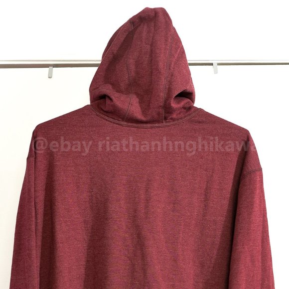 Eddie Bauer Camp Fleece Pullover Hoodie RED - Picture 6 of 8